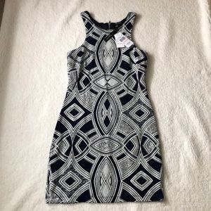 Navy and silver dress